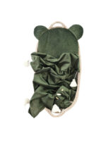 Velvet blanket for children and babies - green leaf