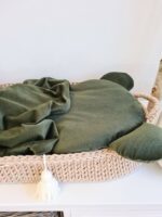 Velvet blanket for children and babies - green leaf - picture 2