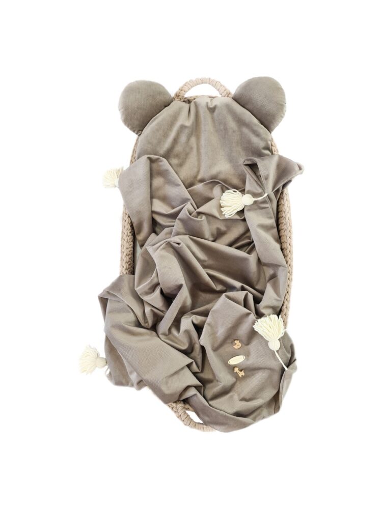 Velvet blanket for children and babies - golden beige