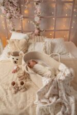 Kosz Mojżesza naturalny z materacem + stojak - obrazek 4