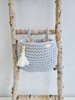 Hand-woven cot organizer - Gray