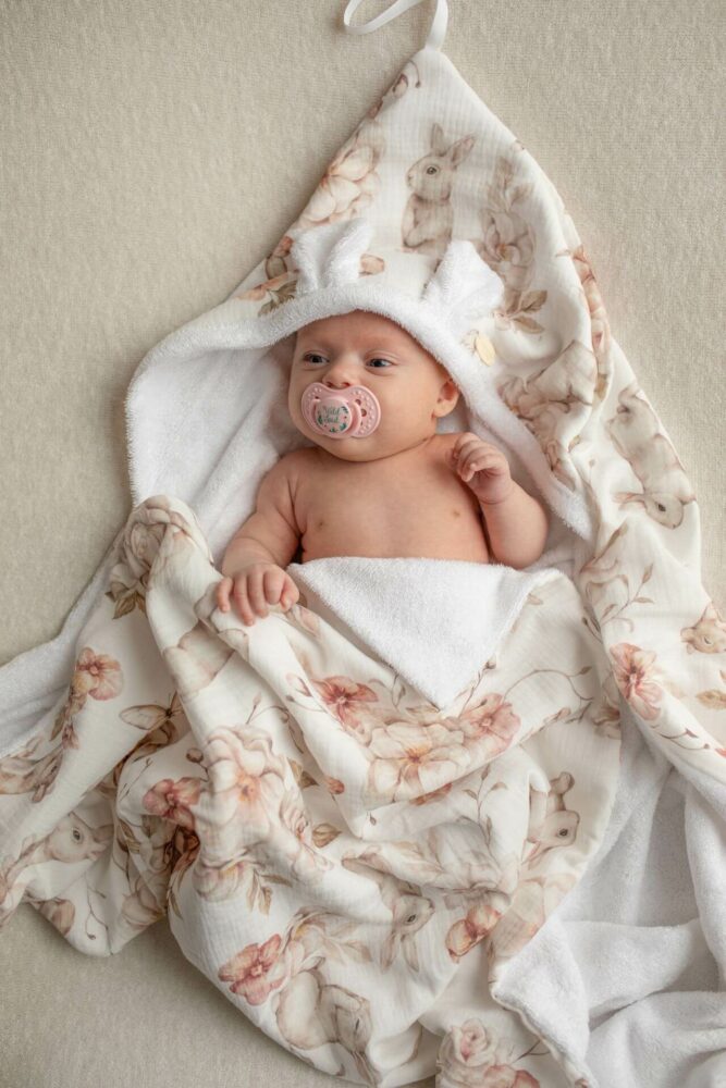 Bamboo towel for children and babies + pastel glade muslin