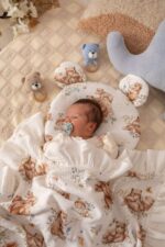 Muslin blanket for babies (four layers) / double-sided swaddle with ruffles Teddy Bear Glade - picture 2