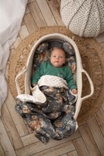 Blanket for children and babies bear glade (dark background)
