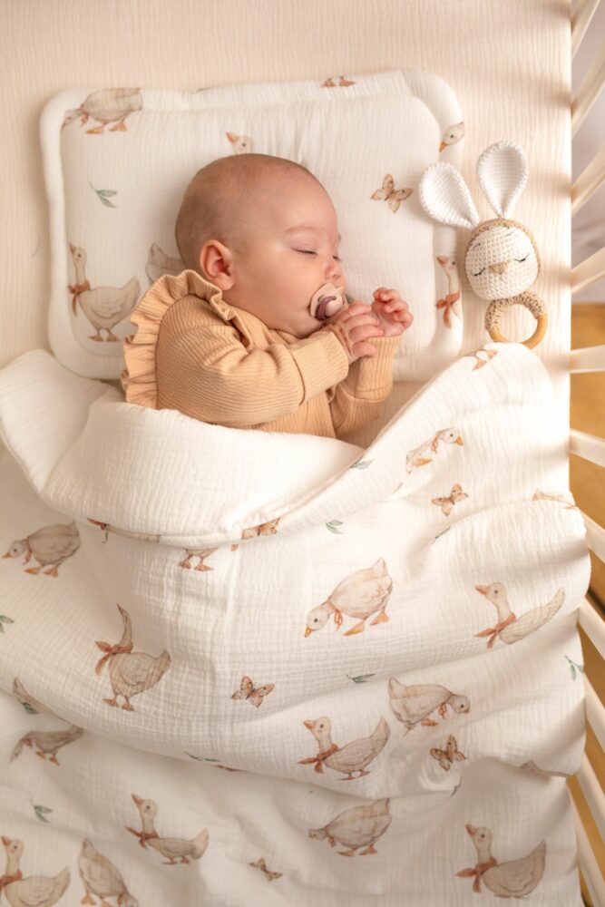 Pościel muślinowa premium dla dzieci i niemowląt gąski