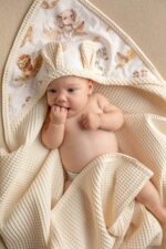 Ręcznik wafelkowy dla dzieci i niemowląt Safari - mleczny - obrazek 2