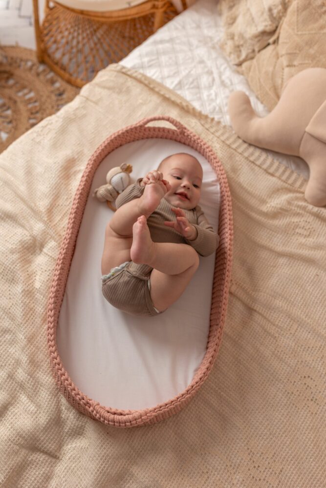 Przewijak z materacem dla niemowląt różany