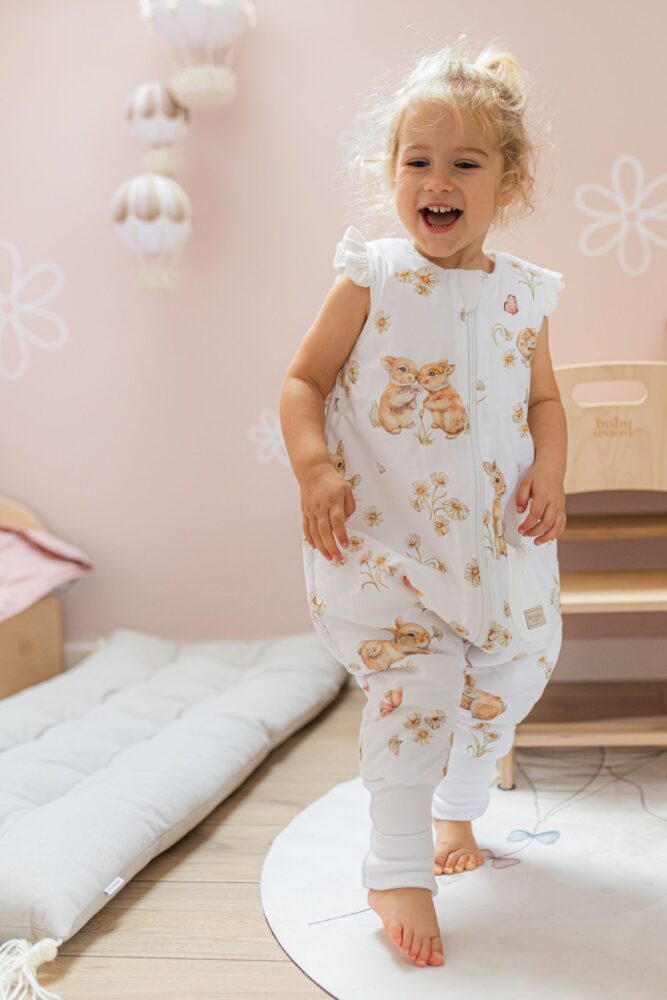 Bunnies in Daisies Premium-Schlafsack mit Beinen