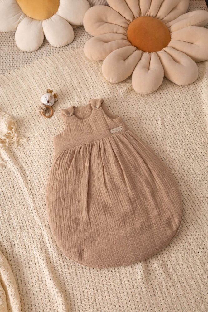 Śpiworek muślinowy premium do spania LinenLook cappuccino