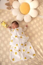 Letni muślinowy śpiworek dla niemowląt słoneczne owocki - cytrynki