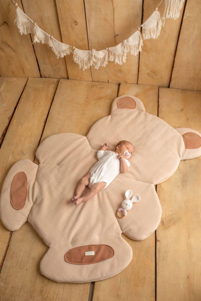 Mata do zabawy dla niemowląt – pluszowy miś piaskowa