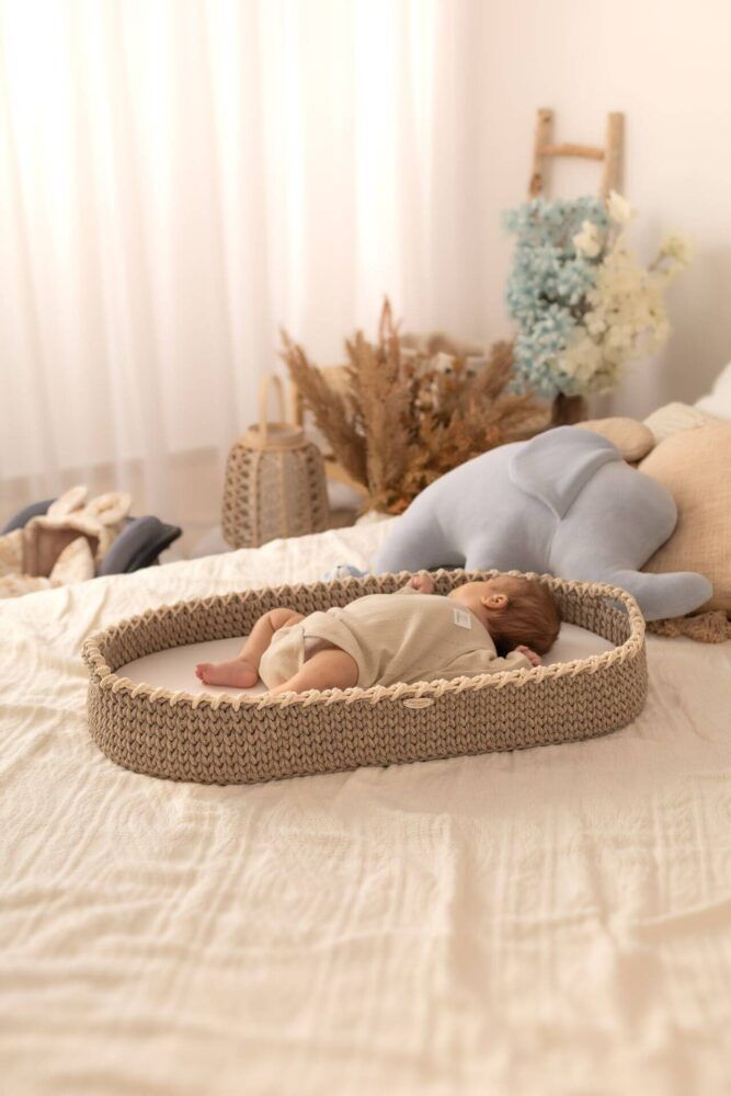 Fasciatoio con materassino per neonati cappuccino/vaniglia