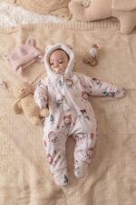 Tuta da neve Softshell Snowmen per bambini e neonati, crema in polvere - impermeabile, calda, autunno-inverno