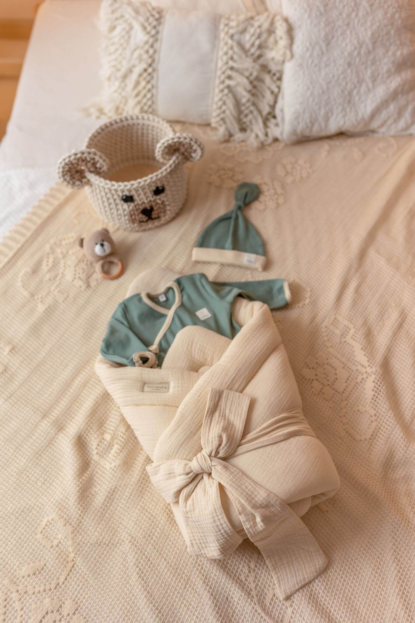 rozek baby natural 3 Rożek niemowlęcy muślinowy Premium - Baby Natural - obrazek 6