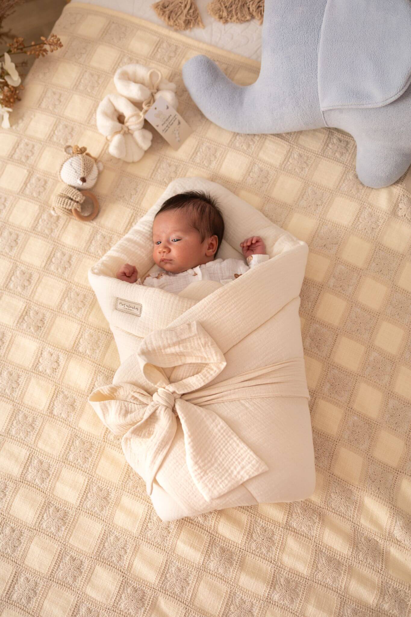 rozek baby natural 5 Rożek niemowlęcy muślinowy Premium - Baby Natural - obrazek 1