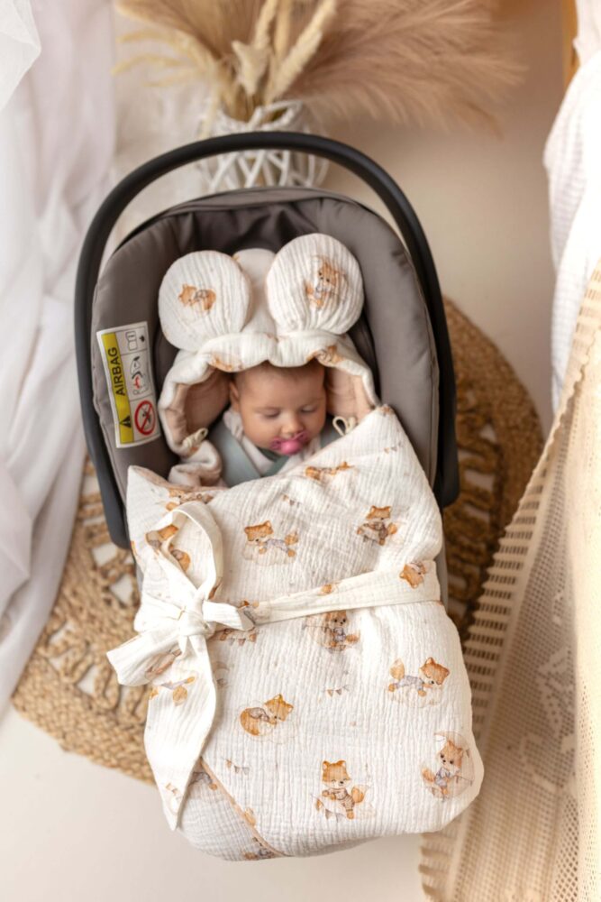 Liski Premium Musselin Autositzbezug – Beige