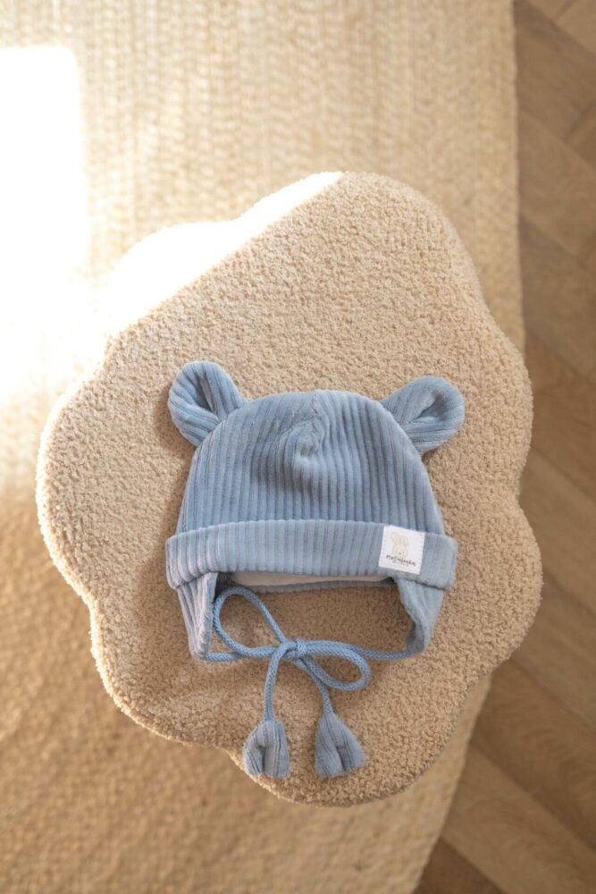 Czapeczka welurowa dla dzieci i niemowląt - jeans