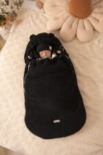 Śpiworek 3w1 (gondola, spacerówka, fotelik) pluszowy baranek black - obrazek 6