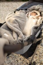 Śpiworek 3w1 z Wełny Merino (gondola, spacerówka, fotelik) szaro-beżowy melanż - obrazek 3