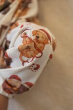 Baby wrap rompers - ribbed cotton Christmas puppies - picture 2