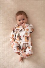 Baby Envelope Rompers – Ribbed Cotton Christmas Puppies