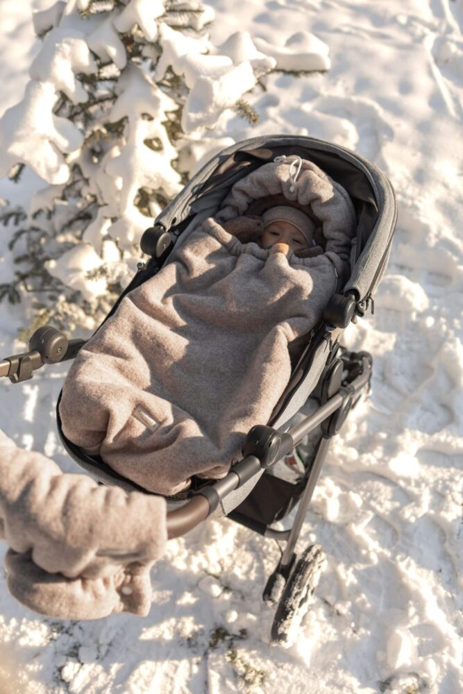 Śpiworek 3w1 z wełny merino (gondola, spacerówka, fotelik) chłodny beż