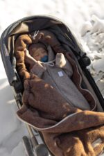 Śpiworek 3w1 z wełny merino (gondola, spacerówka, fotelik) kakao - obrazek 4