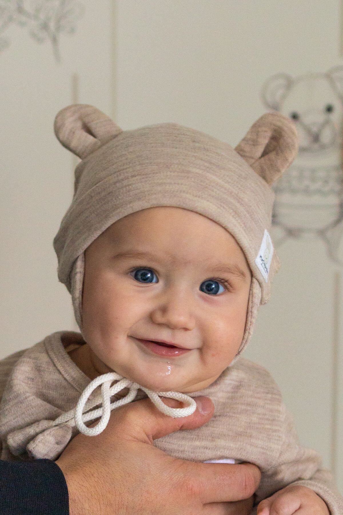 czapeczka niemowleca welna merino caloroczna jasny bez 1 Czapeczka Wełna Merino całoroczna dla dzieci i niemowląt - jasny beż - obrazek 1