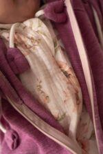 Kombinezon niemowlęcy z Wełny Merino wiosenno-letni wrzosowy róż - obrazek 7