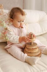 Śpiworek z nogawkami muślinowy do spania pikowane kwiatuszki pudrowy róż - obrazek 6