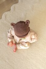 Czapeczka wełna merino całoroczna dla dzieci i niemowląt - czekolada - obrazek 4