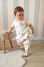 Śpiworek z nogawkami muślinowy premium do spania Liski - obrazek 3