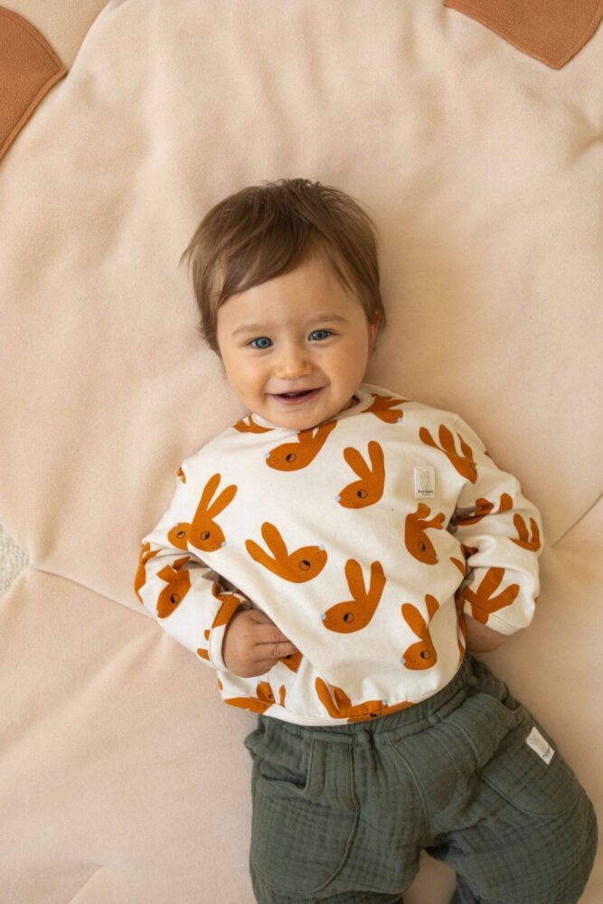 Bluzka longsleeve dziecięca bawełniana bunny