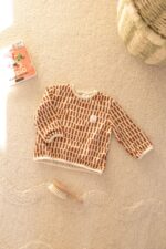 Bluzka longsleeve dziecięca bawełniana cegiełki - obrazek 2