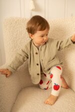 Kurteczka muślinowa wiosenno-letnia oliwkowa zieleń - obrazek 3